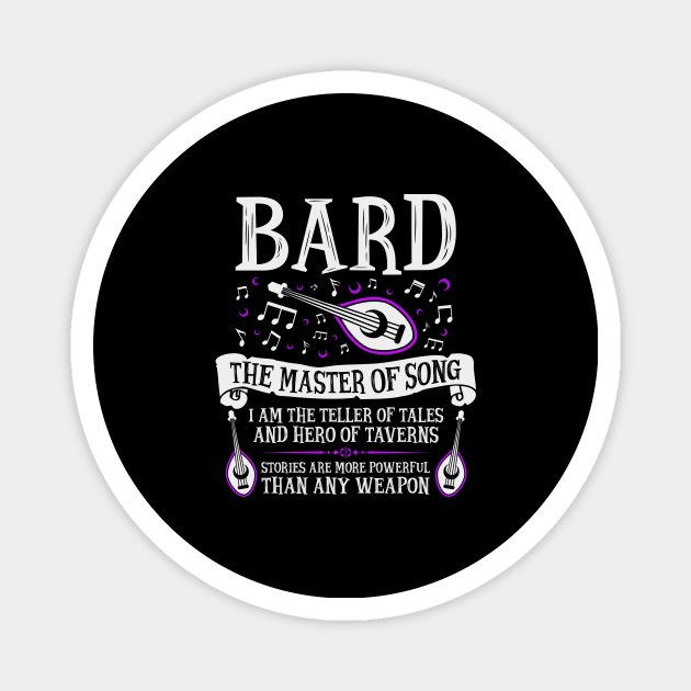 Bard, Dungeons & Dragons - The Master of Song Magnet by enduratrum